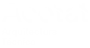 Logotipo de ACOT, Asociación de Colegios Oficiales de Arquitectos Técnicos, en blanco sobre fondo negro.